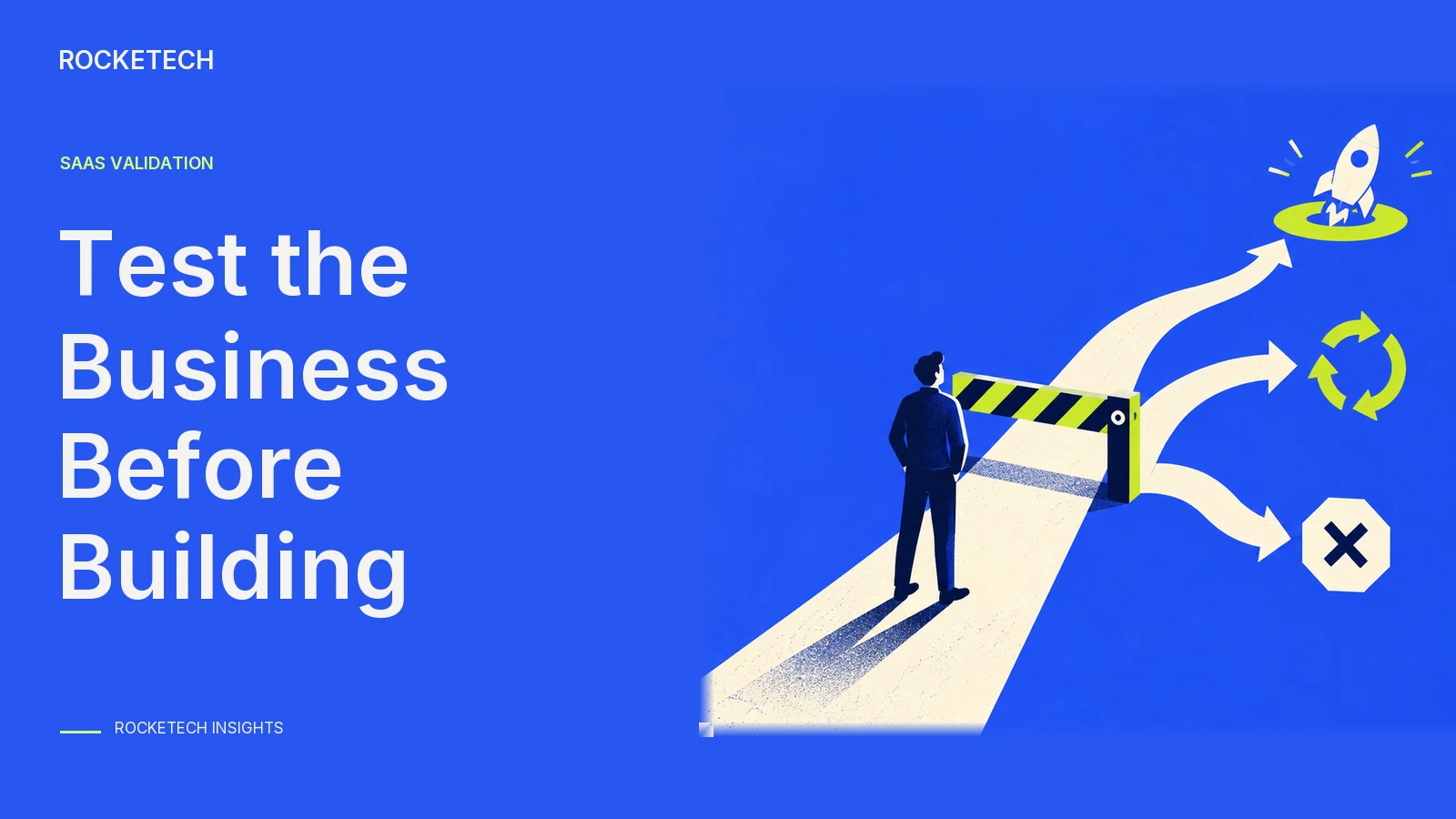 A flat graphic route meets a movable gate before an unfinished product outline.