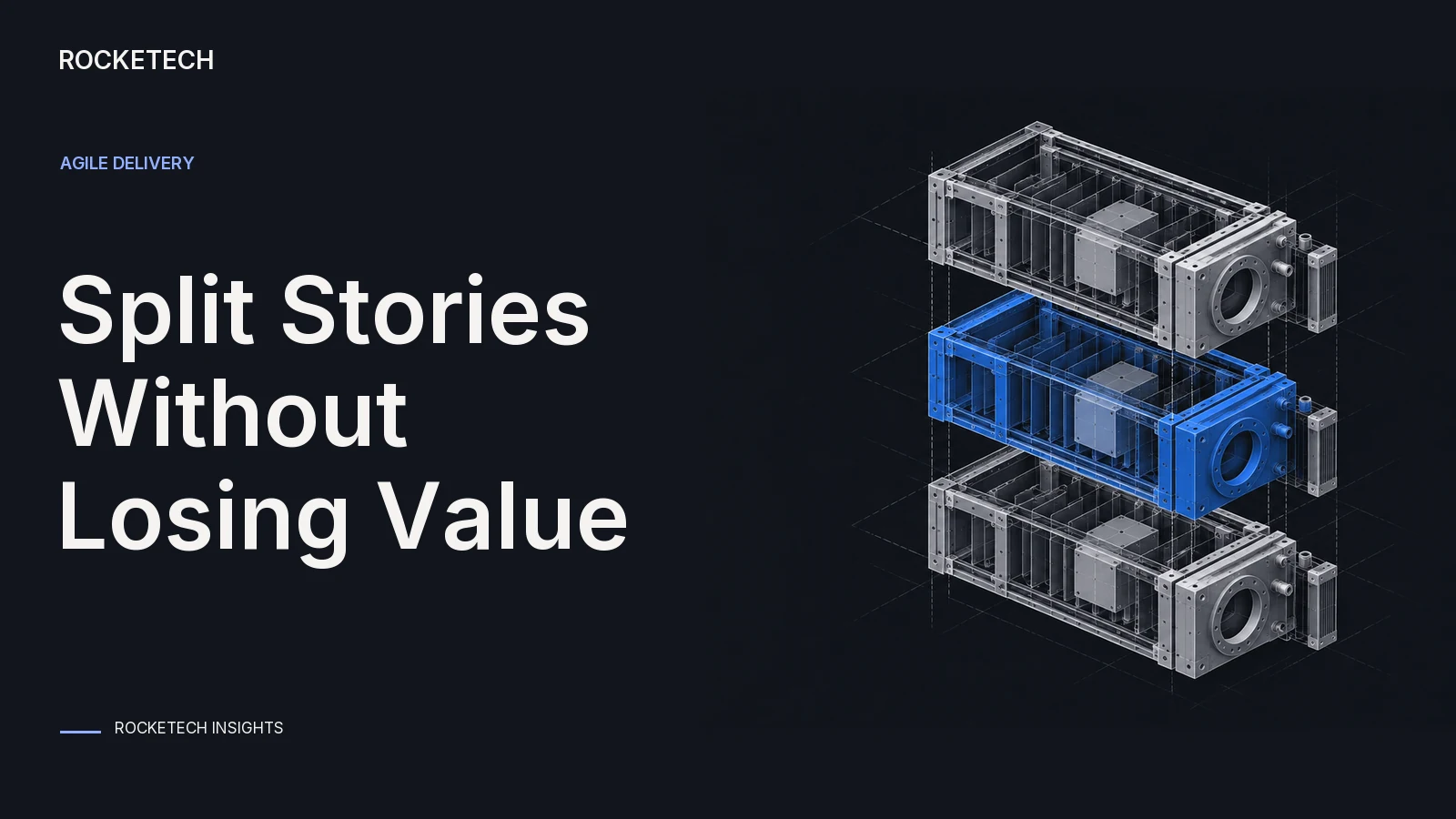Complete thin cross-sections separate from a larger layered assembly in an axonometric view.