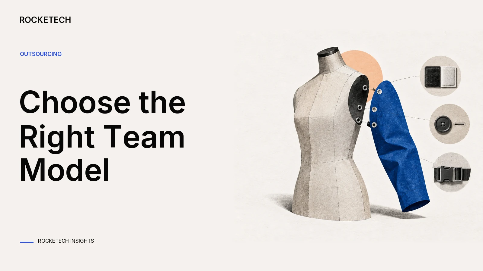 A garment pattern has a fitted detachable sleeve with adjustable fastenings.
