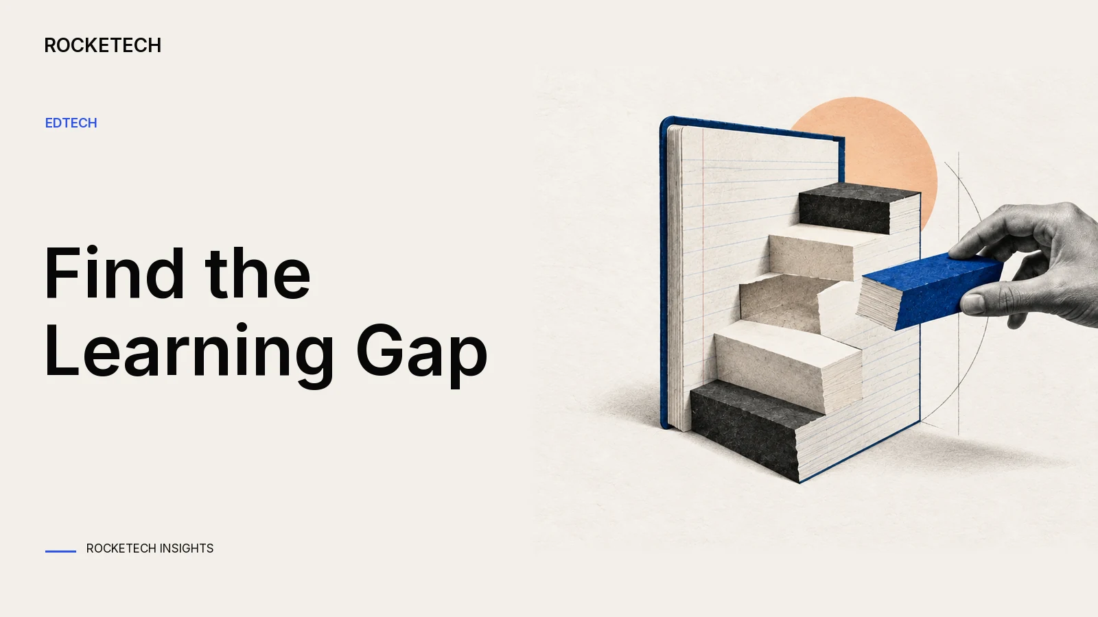A folded exercise book forms stepped learning spaces around one missing insert.