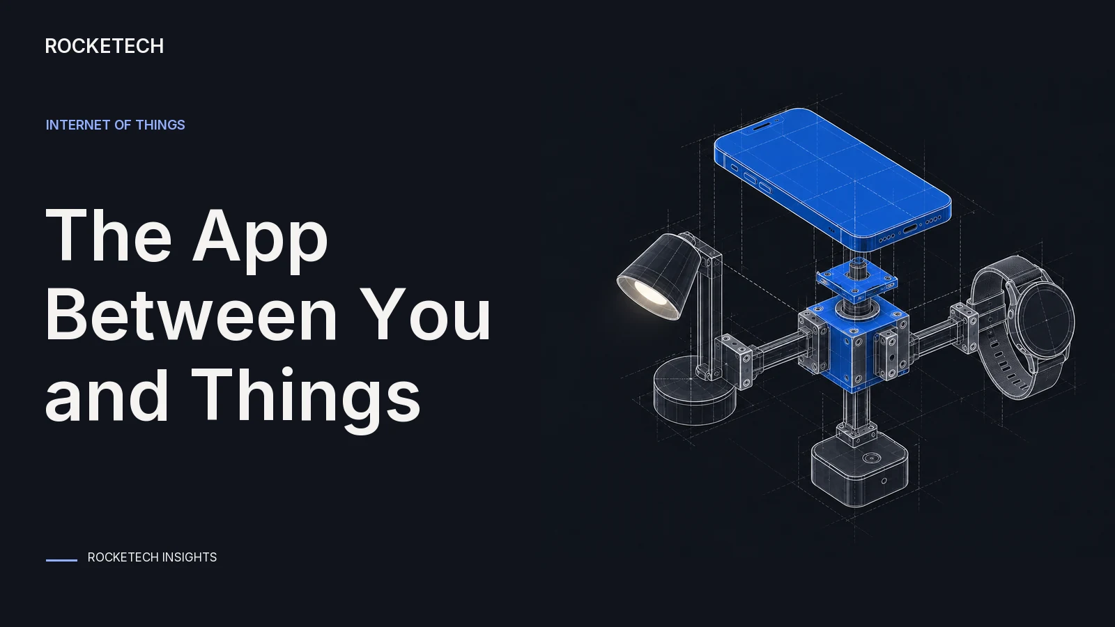 A phone-shaped plate links through a mechanical coupling to a lamp, wearable band and sensor.