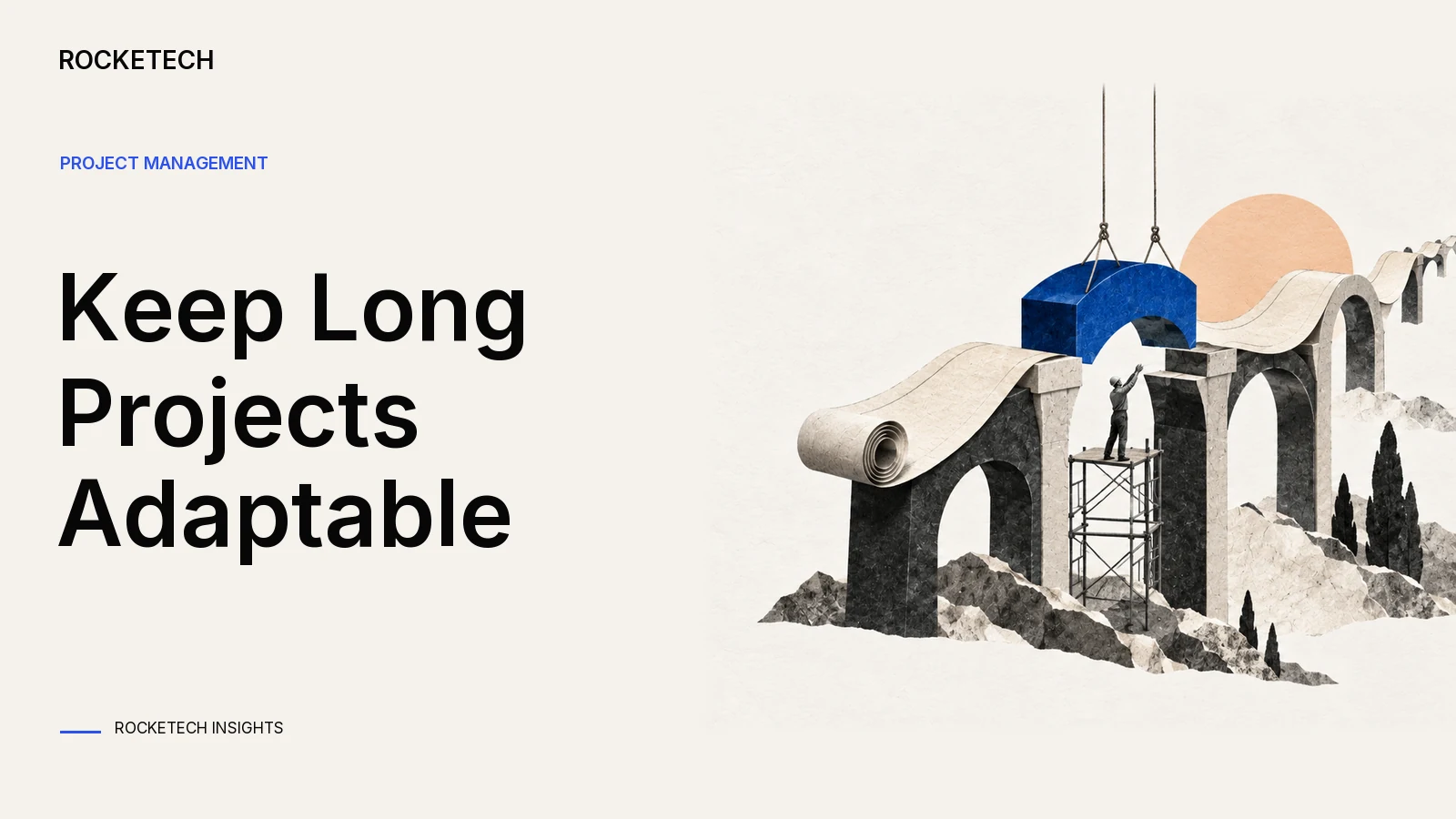 A long paper route rests on repairable joints, with one joint opened for maintenance.