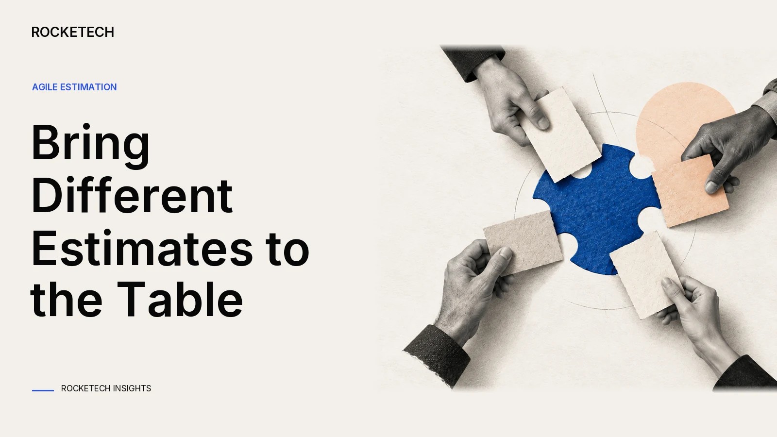 Blank estimation cards surround a shared task-shaped cutout at different stages of reveal.