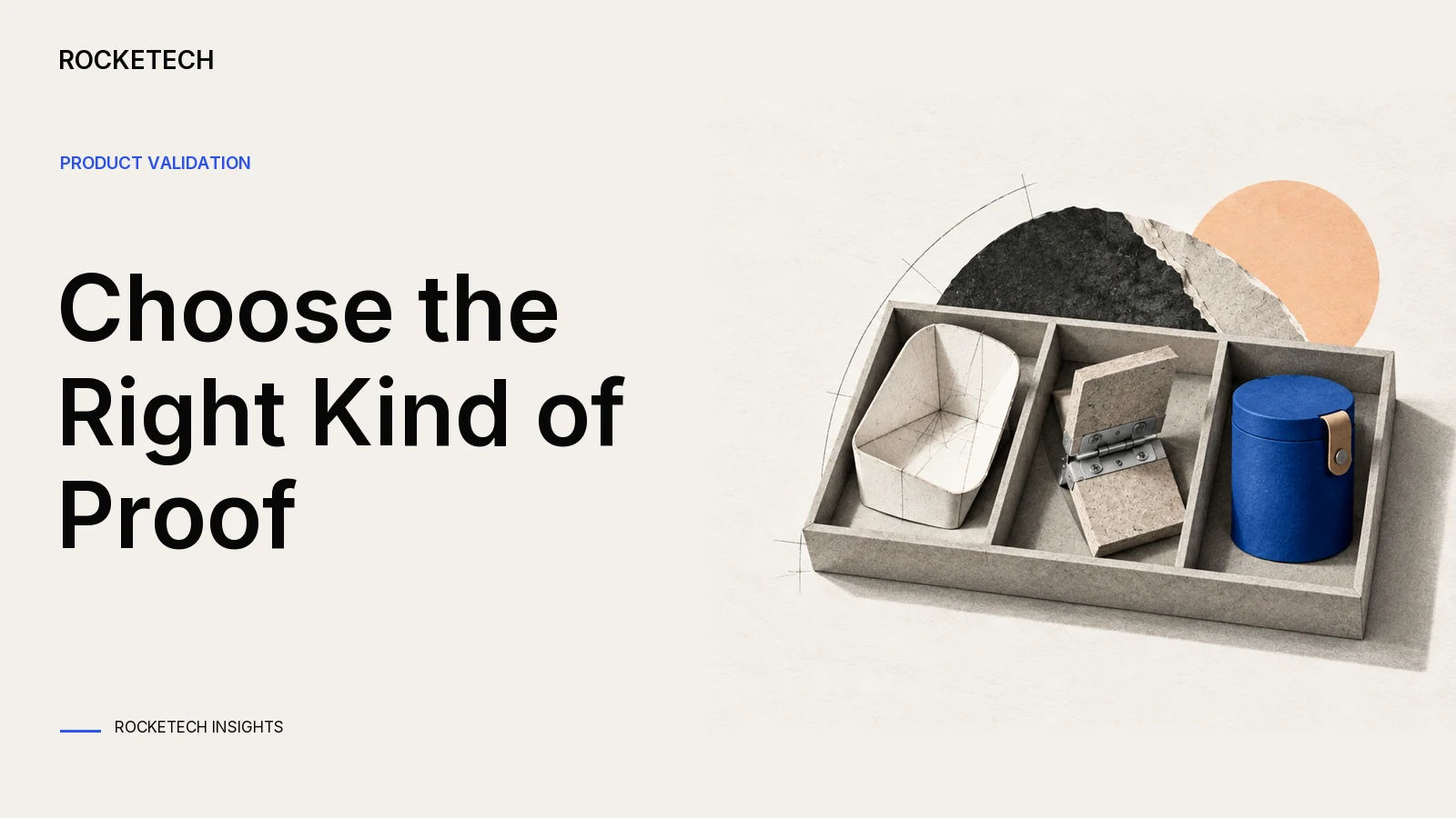 A model-maker’s tray holds a paper shell, a working hinge test and a small usable object.