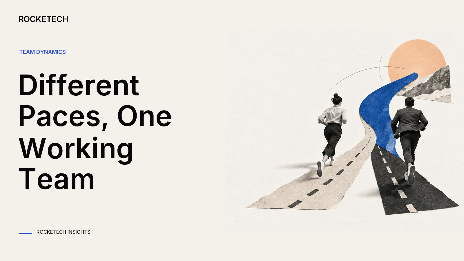 Short and long paper stride marks join one relay lane without placing either cadence ahead.