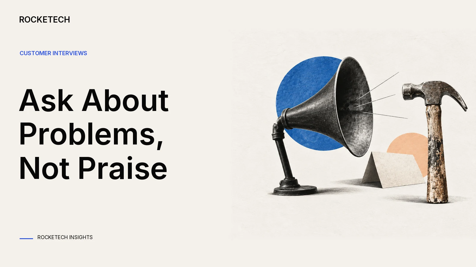 A listening horn points toward a worn tool beside a face-down pitch card.