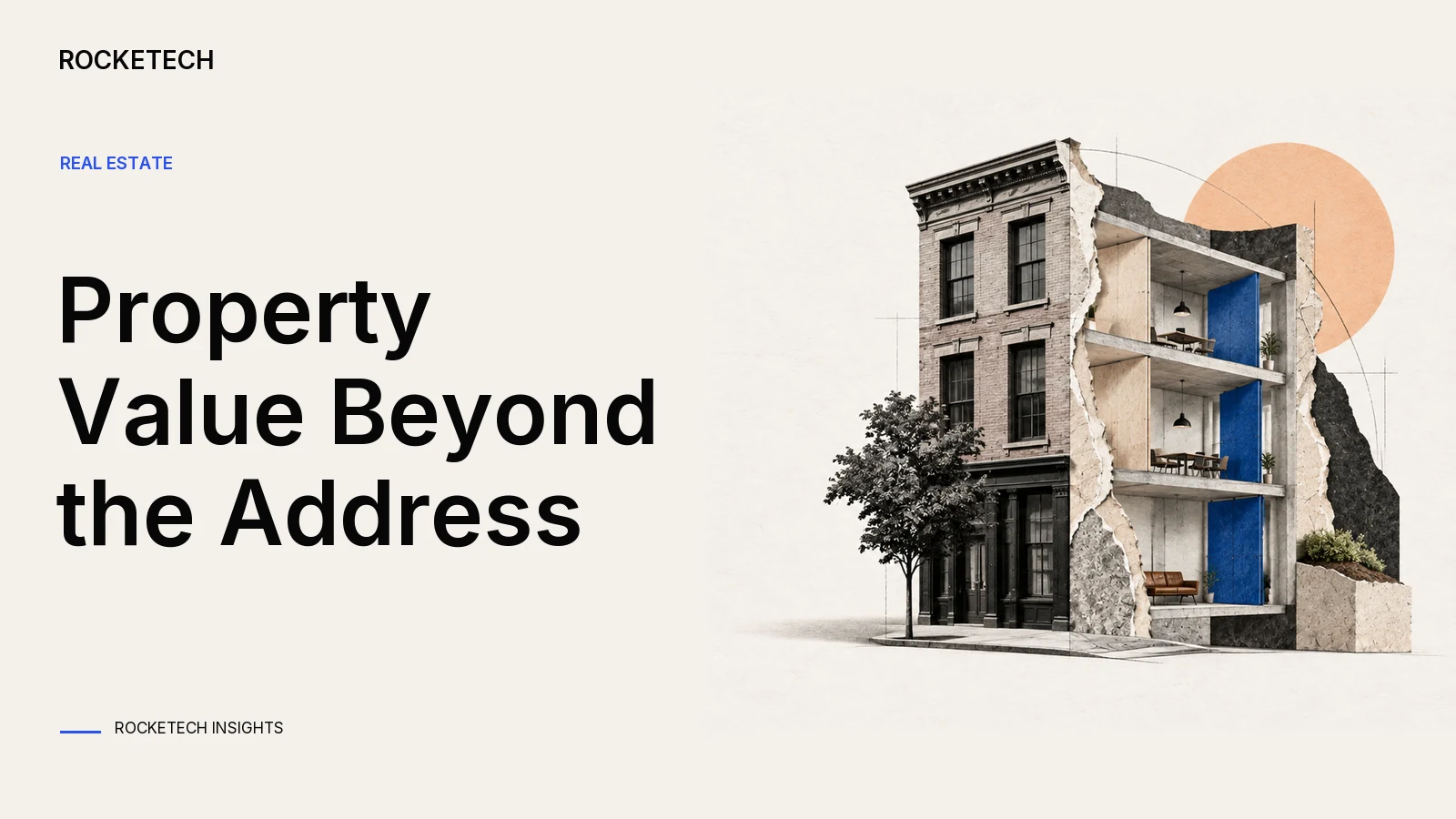 A building facade lifts from a paper backing to reveal adaptable partitions and a repair seam.