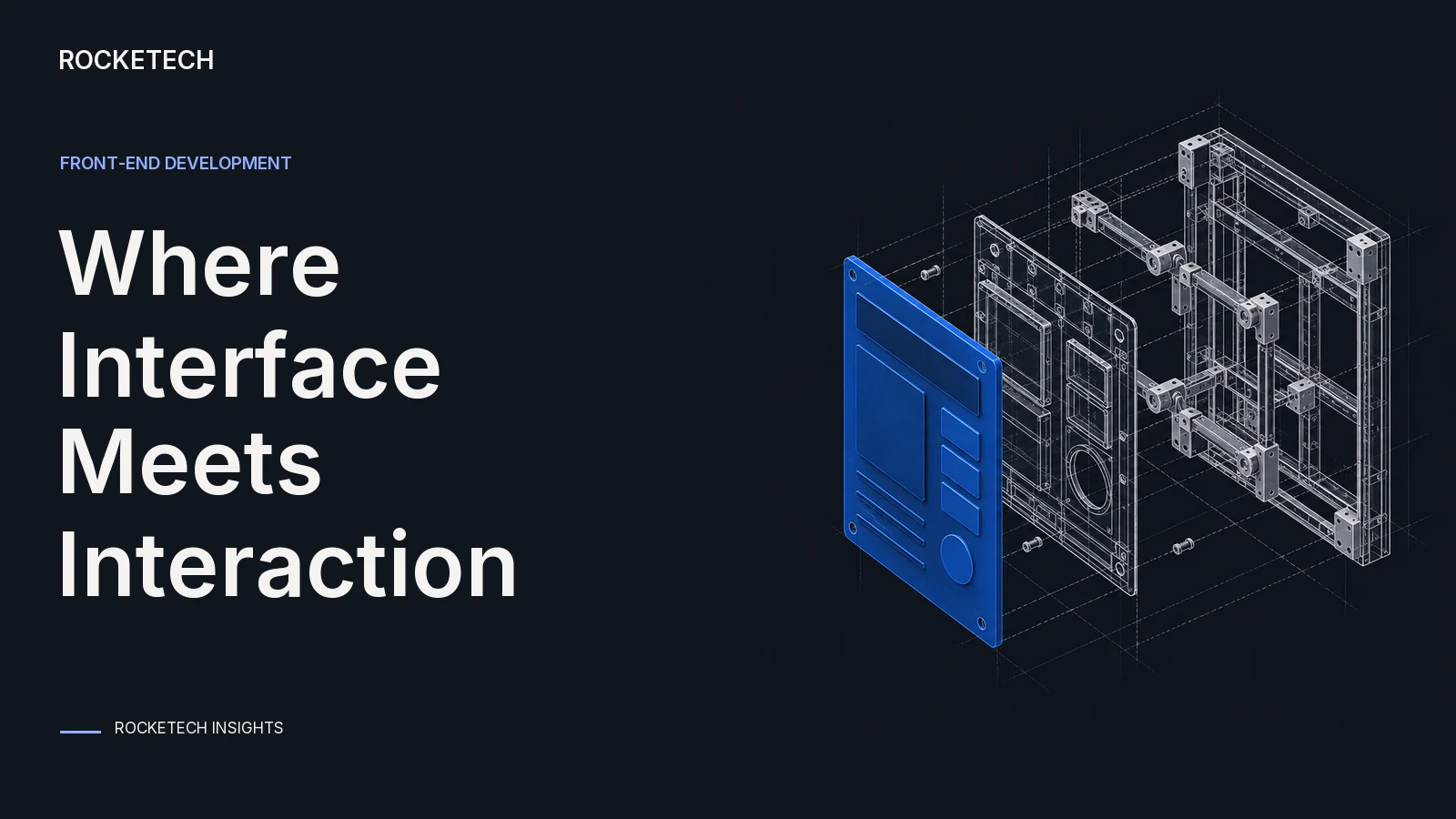 An interface panel separates into aligned structural, visual and interaction layers.