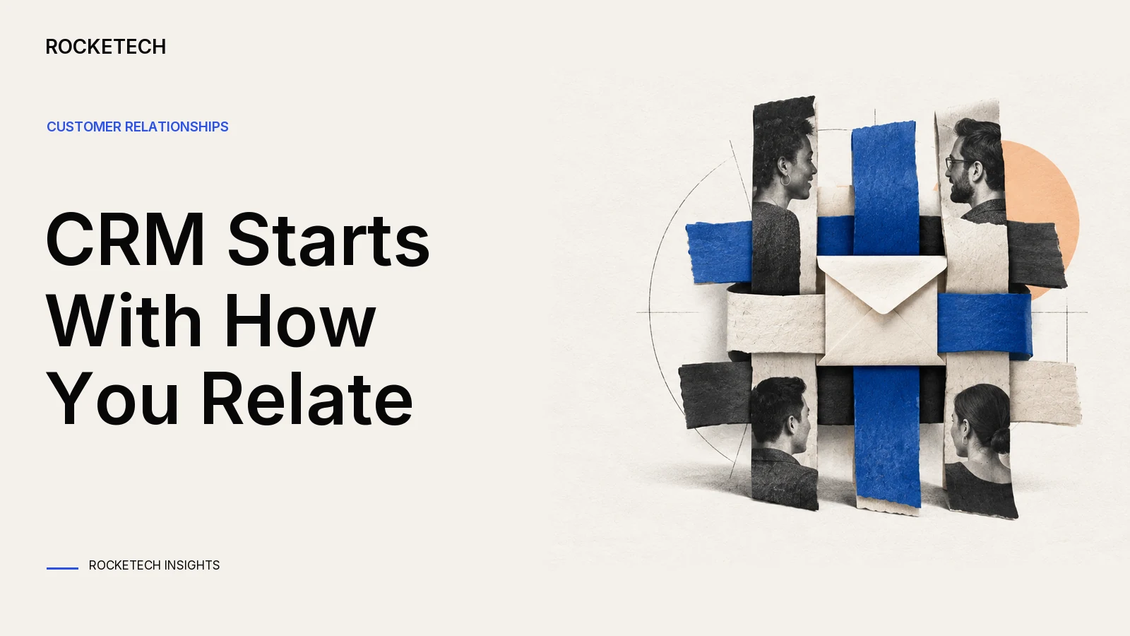 A customer correspondence envelope is woven into a larger piece of organizational fabric.