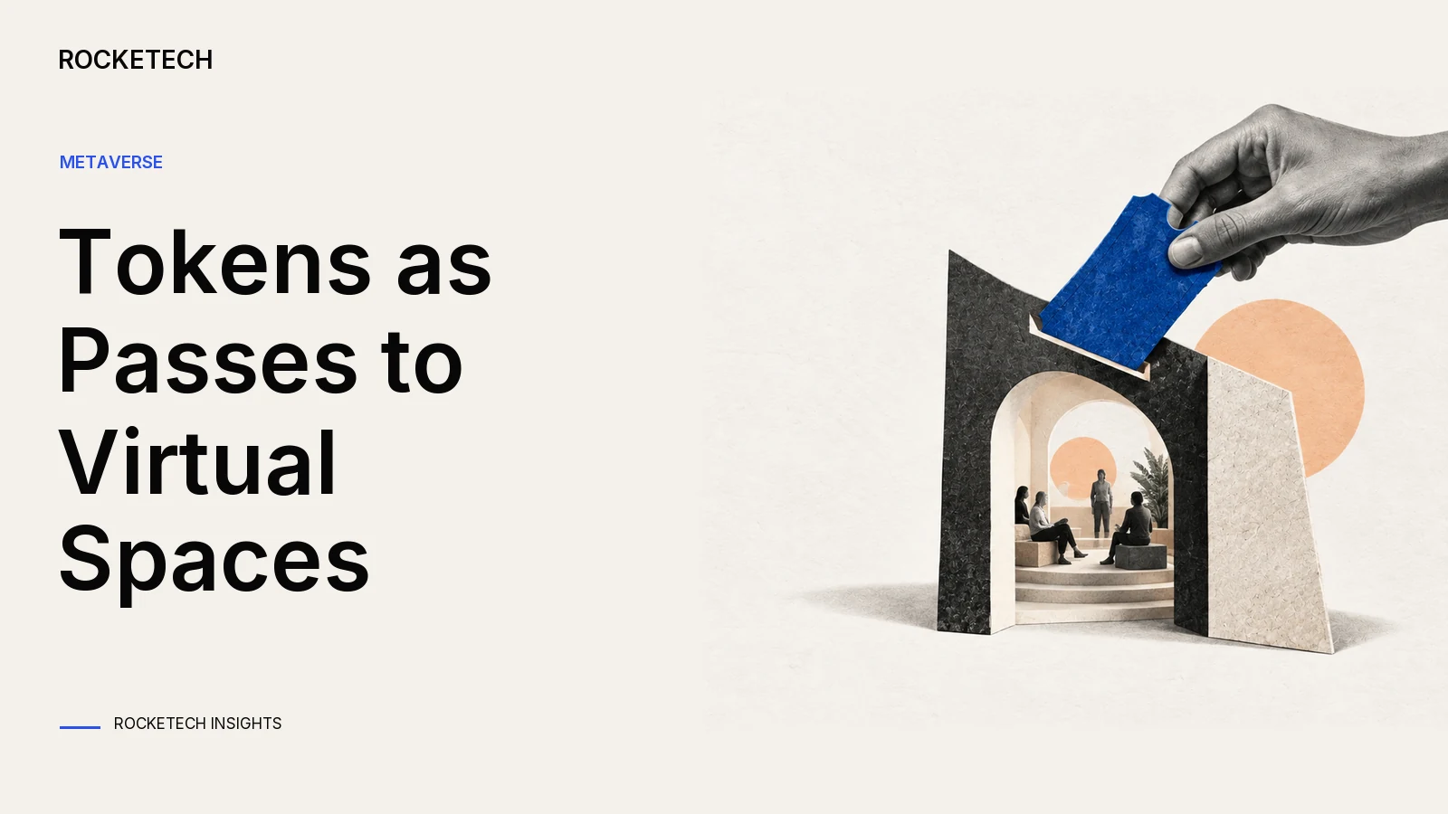 A distinctive admission token fits a threshold opening into a folded paper gathering space.